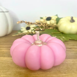 Pumpkin Decorative Candle - Pastel Pink (Unscented)