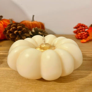 Pumpkin Decorative Candle - Natural White (Unscented)